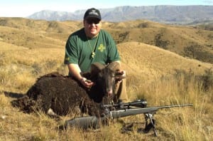 Eric with the ram he shot in New Zealand. 