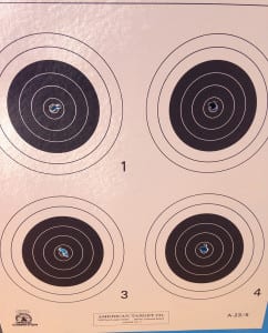 200-20x on a 50 yard target. I was very excited to shoot a new personal high of 1199 on the third day (iron sights!).