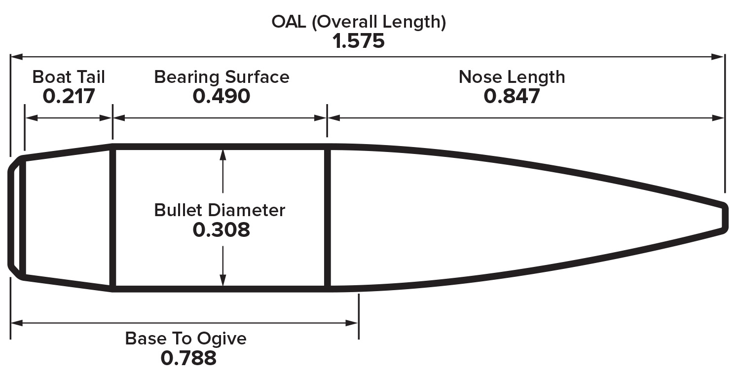 30 Caliber 208 Grain Long Range Hybrid Target Drawing