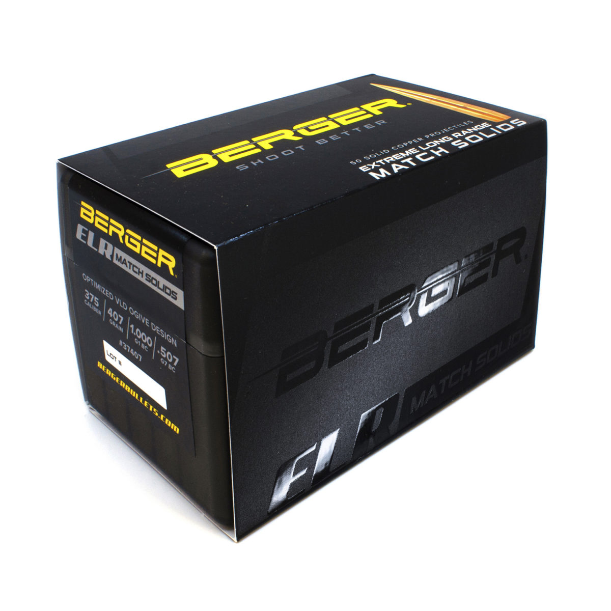 Solid Bullet Berger Bullets | 375 Caliber 407 Grain ELR Match Solid Bullets