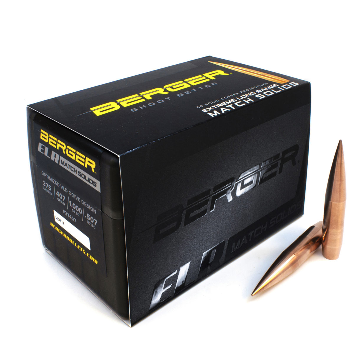 Berger Bullets | 375 Caliber 407 Grain ELR Match Solid Bullets