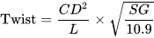 image of Greenhill rifling formula