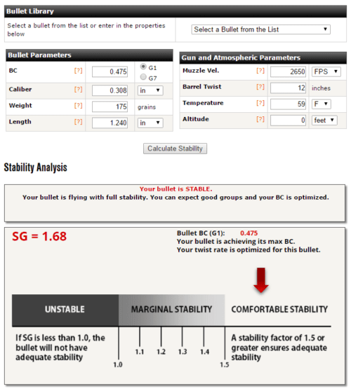 Berger Bullets What is the Berger Twist Rate Stability Calculator?