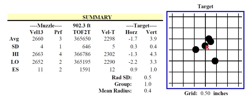 6.5 mm 153.5 Grain Long Range Hybrid Target Group 4