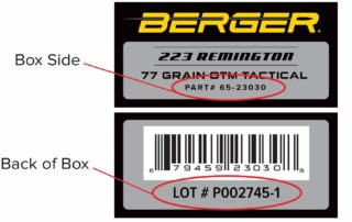 Ammo label example